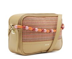 Bolsa Tiracolo Média Missangas Laranja E Marrom