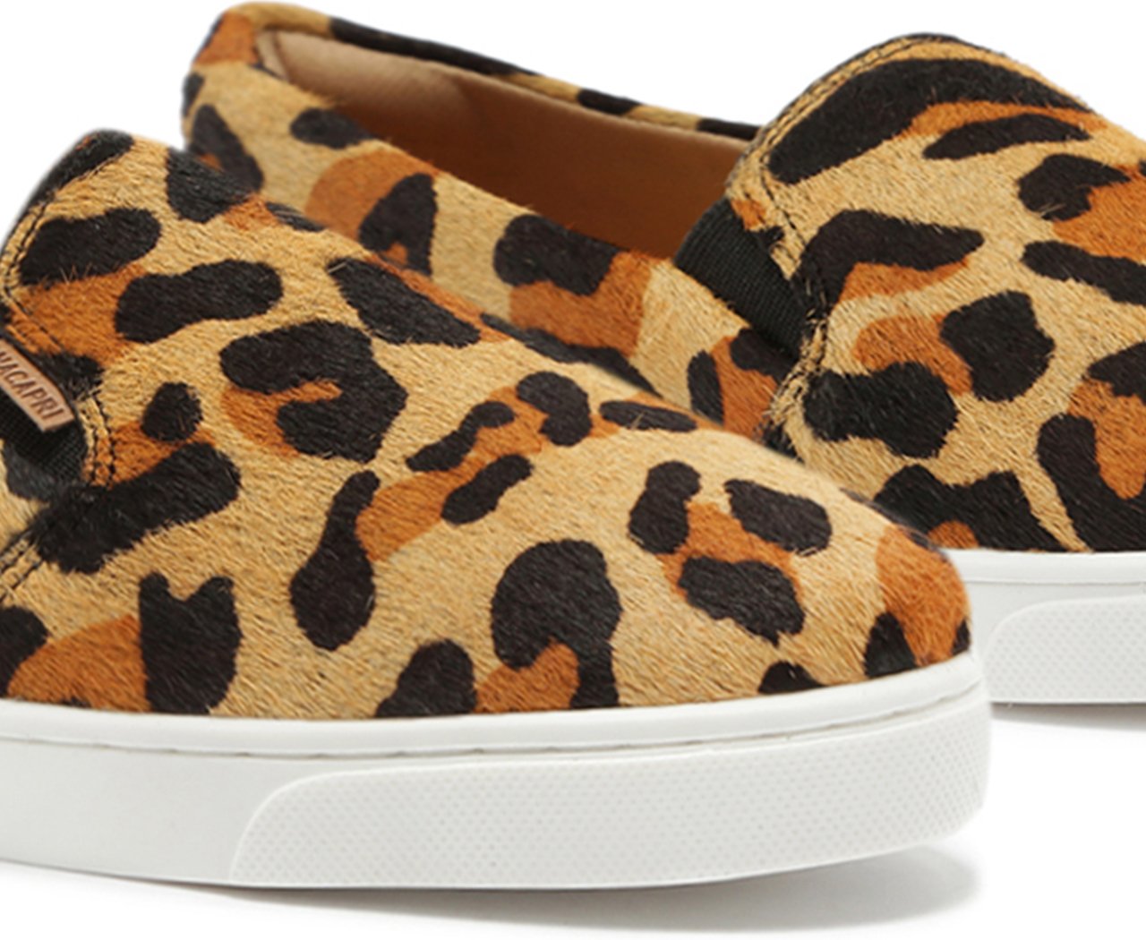 Tênis Slip On Couro Animal Print Anacapri