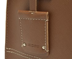 Bolsa Tote Média Pespontos Marrom