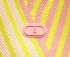 Bolsa Shopping Grande Knit Listrado Amarelo e Rosa