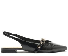 Sapatilha Slingback Tira Única Fivela Preta