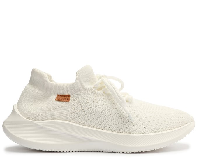 Tênis Branco Knit Texturas