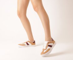 Tênis Listra Lateral Branco e Marrom