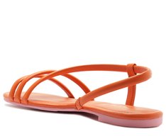 Rasteira Tiras Assimétrica Laranja