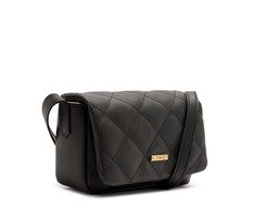 Bolsa Tiracolo Pequena Matelassê Triangular Envelope Preta