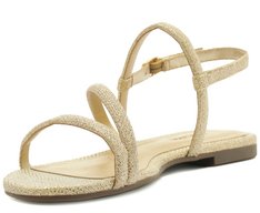 Sandália Textura Glam Dourada
