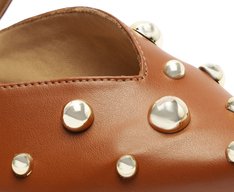 Mule Maxi Tachas Com Tira Marrom