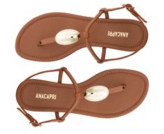 Sandália Rasteira Slim Elegance Marrom