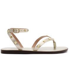 Sandália Rasteira Tachas Like Dourada