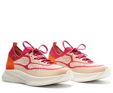 Tênis Sporty Knit Sola alta Rosa