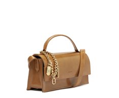 Bolsa Tiracolo Pequena Estruturada Marrom