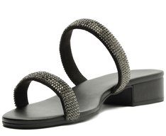 Sandália Mule Glam Manta Preta