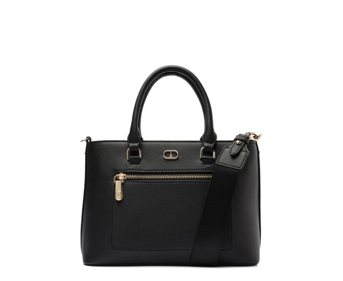 Bolsa Tote Média Zíper Preta