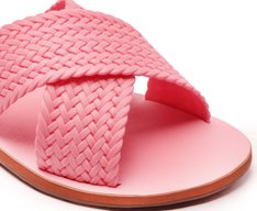 Rasteira Tiras Cruzadas Trançada Monocolor Colorvibes Rosa