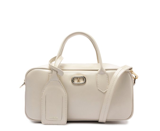 Bolsa Tote Média Bag Charm Tag Bege