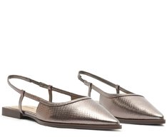 Sapatilha Slingback Carrie Prateada