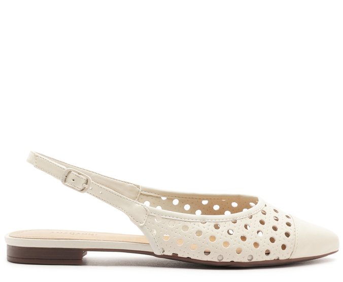 Sapatilha Slingback Vazada Branca