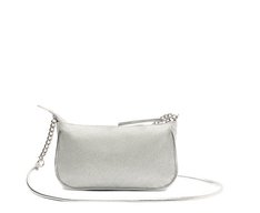 Bolsa Tiracolo Média Textura Glam Prata