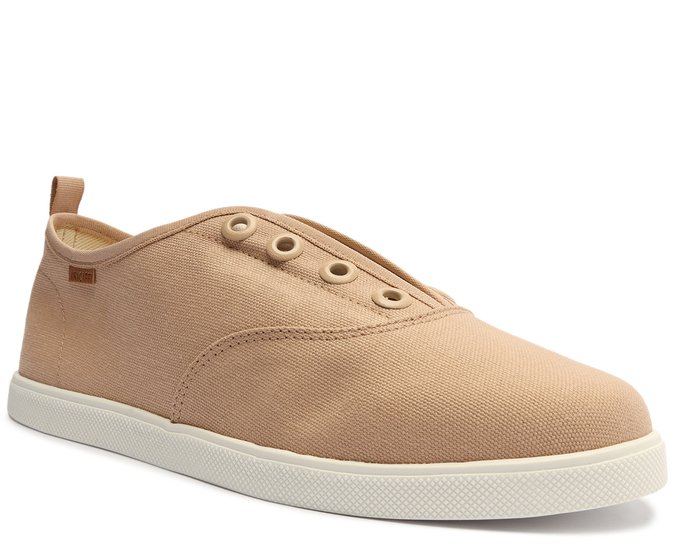 Tênis Slip On Tecido Bege