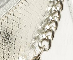 Bolsa Tiracolo Média Snake Prata