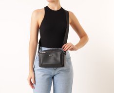 Bolsa Tiracolo Média Floater Gorgurão Preta