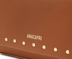 Bolsa Crossbody Pequena Marrom Tachas