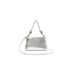 Bolsa Tiracolo Pequena Alça Strass Prata