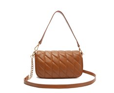 Bolsa Tiracolo Média Matelassê Triangular Marrom