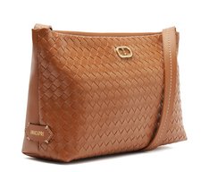 Bolsa Tiracolo Média Tresse Veneta Marrom