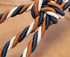 Rasteira Amarração Cordão Retorcido Tricolor Azul