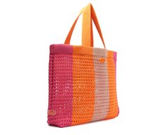 Bolsa Shopping Grande Crochê Pink e Laranja
