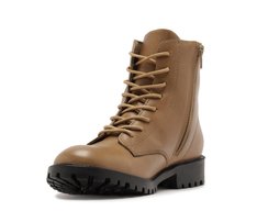 Bota Coturno Couro Marrom