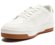 Tênis Recortes Kei Glitter Branco E Dourado