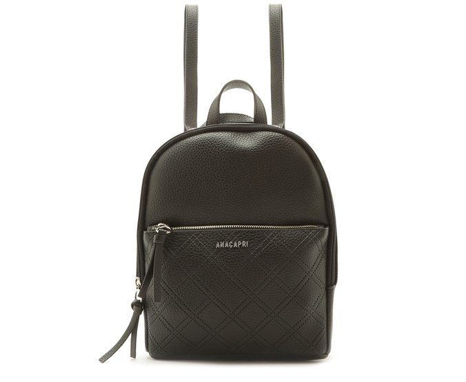 Mochila 2 em 1 Matelassê Preta | Anacapri