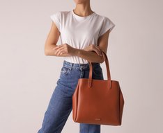Bolsa Shopping Grande Minimal Marrom