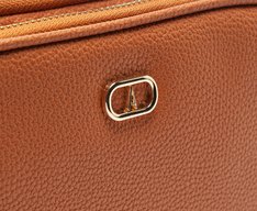 Bolsa Tiracolo Média Divisórias Metal Marrom
