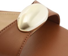 Sandália Rasteira Tira Única Metal Marrom