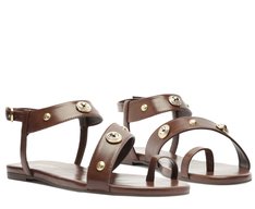 Rasteira Naturalista Tachas Marrom