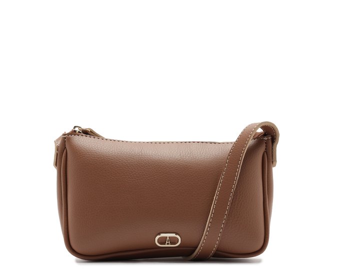 Bolsa Tiracolo Pequena Cápsula Mono Marrom