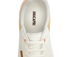 Tênis Casual Furadinho Branco E Laranja