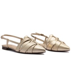 Sapatilha Slingback Trama Dourada