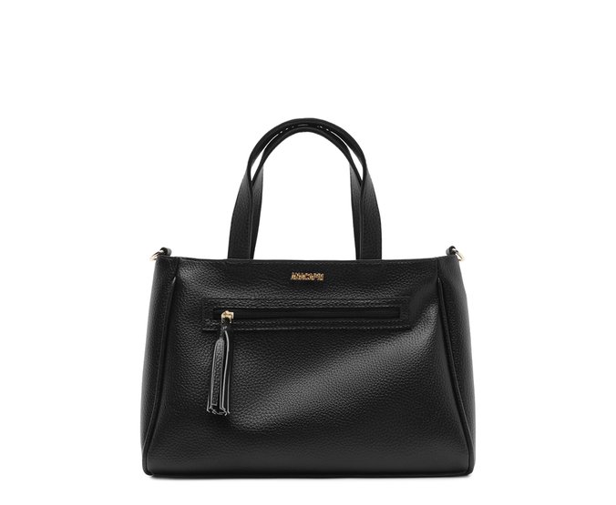 Bolsa Tote Média Com Tassel Preta