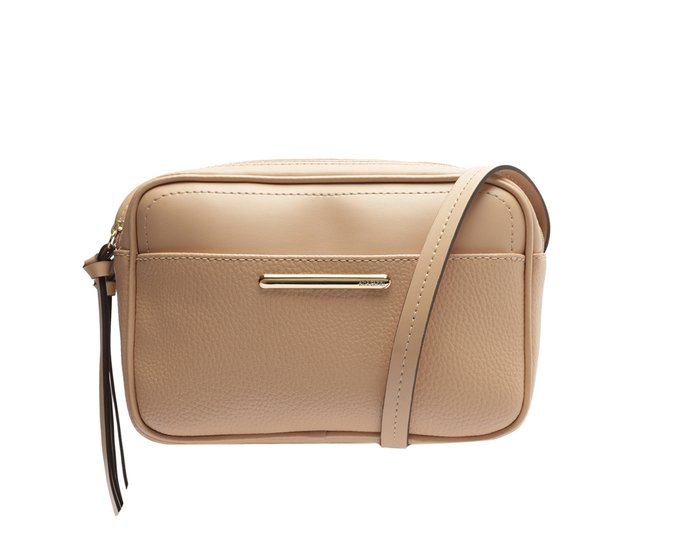 Bolsa Tiracolo Pequena Metal Bege