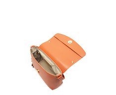 Bolsa Tiracolo Pequena Chaveiro Flor Laranja Damasco