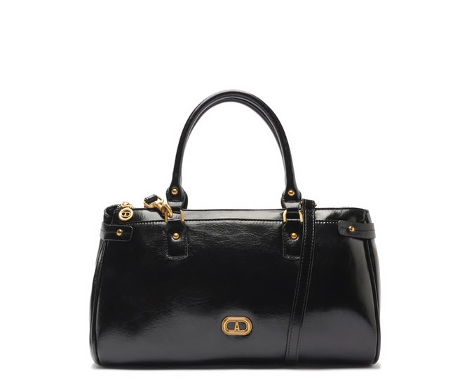 Bolsa Tote Média Estruturada Glow Preta