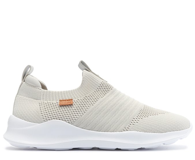 Tênis Slip On Streech Jogging Knit Cinza