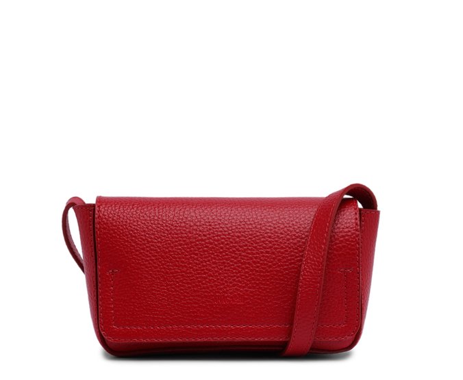Bolsa Tiracolo Pequena Retangular Minimal Vermelha