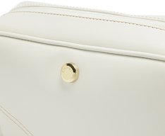 Bolsa Tiracolo Média Costura Ornamental Branca