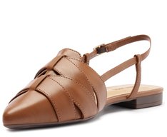 Sapatilha Slingback Trama Marrom