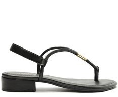 Sandália Slim Metal Comfy Salto Preta